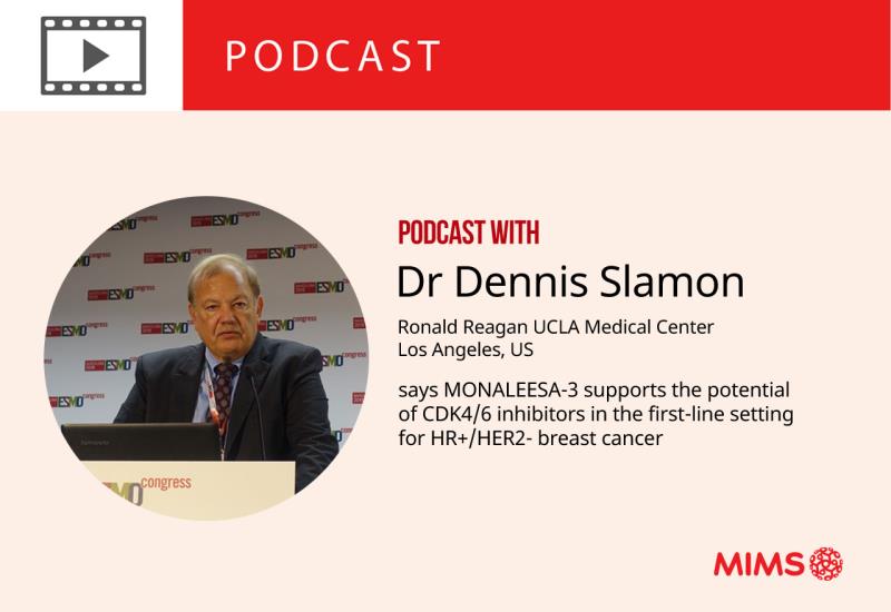 Podcast: Dr Dennis Slamon says MONALEESA-3 supports the potential of CDK4/6 inhibitors in the first-line setting 
for HR+/HE